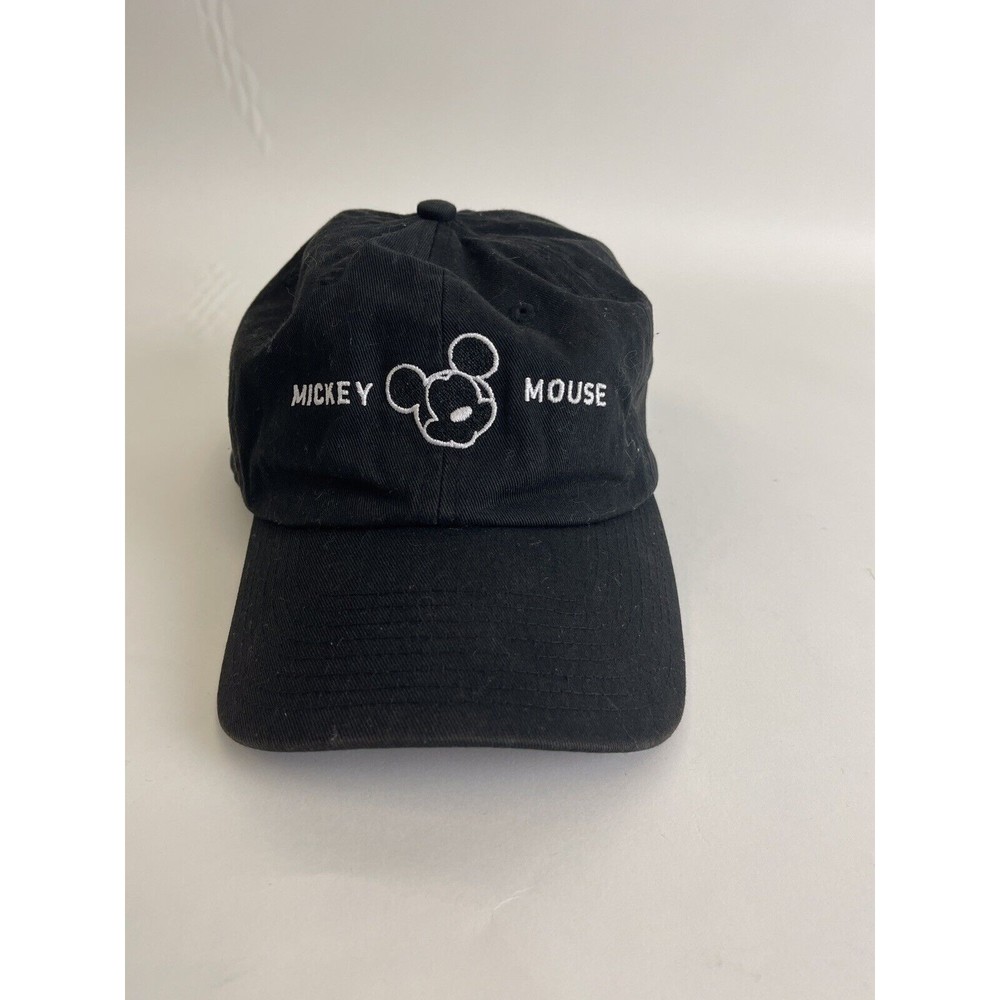 Mickey Mouse baseball cap, black with white embroidery, adjustable, unisex